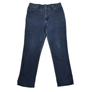 Lee Jeans Womens 12 Short Black Denim Straight Leg Relaxed Fit